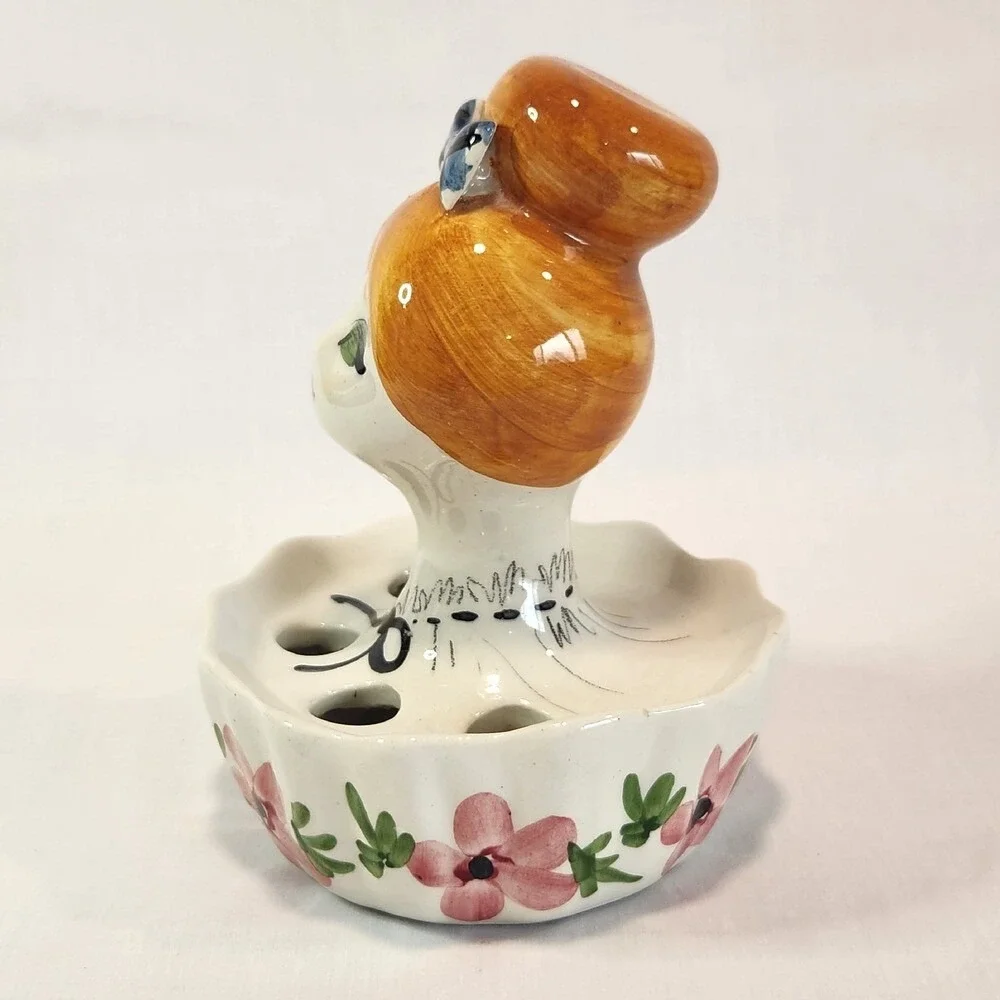 Vintage Lady Head Vintage Lipstick Holder Quadrifoglio Italy 60s (?)‎